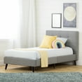 thumbnail image 1 of South Shore Fusion Twin Upholstered Platform Bed and Headboard, in Soft Gray, 1 of 10