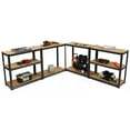 thumbnail image 6 of Gymax 2PCS 72'' Metal 5-Tier Garage Storage Rack Shelf Adjustable Freestanding Black, 6 of 8