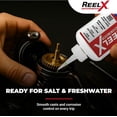 thumbnail image 4 of ReelX Fishing Reel Lubricant, Extreme-Pressure Anti-Corrosion Oil for Bearings, Spinning, Baitcasting, Spincast, Fly, Trolling & Electric Reels, Smooth Casting Saltwater Freshwater Protection, 4 oz, 4 of 9