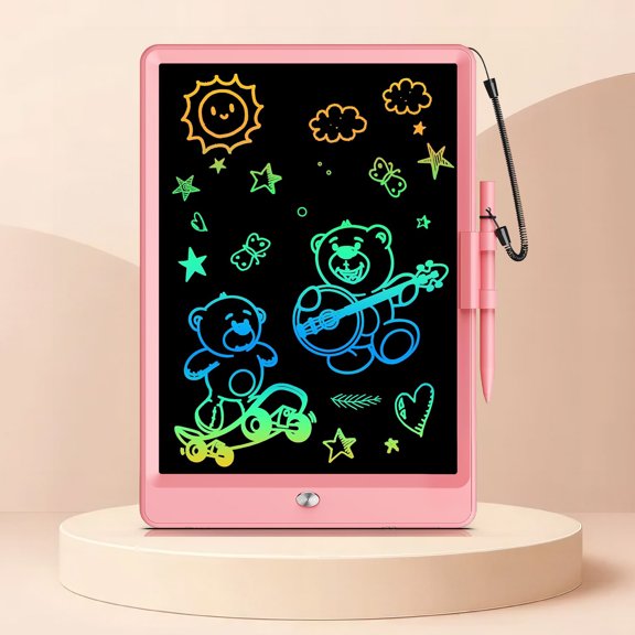 MUNDIDO 10 Inch LCD Writing Tablet for 3-8 Year Olds - Electronic Drawing Pad and Doodle Board as Educational Birthday Gifts for Girls and Boys (Pink)
