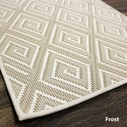 Curacao Custom Cut Indoor Outdoor Area Rug Carpet Collection-Frost-2x3