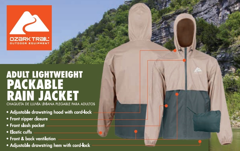 Ozark Trail Unisex Lightweight Packable Rain Jacket photo 4