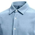 thumbnail image 3 of Men's Big & Tall Waffle-Knit Shirt Button Down Long Sleeve Dressy Shirt Casual Formal Blouse,XXXXL,Sky Blue, 3 of 6