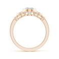 thumbnail image 2 of Angara Natural 1 Ct. Aquamarine with Diamond Vintage Inspired Ring in 14K Rose Gold for Women (Ring Size: 3), 2 of 9