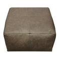 thumbnail image 6 of Java Pouf 22" Upholstered in Genuine Leather in Gray and Contrast Stitching, 6 of 7