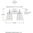 thumbnail image 2 of Capital Lighting Jayne 2-Light Vanity Wall Fixture in Chrome with Glass Shades, 2 of 8
