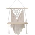thumbnail image 1 of Estante de pared estante flotante soporte de madera columpio estante de pared colgante macramé tejido a mano soporte para plantas colgantes maceta Boho decoración del hogar Adepaton MZQ-0982, 1 of 7