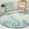 thumbnail image 2 of SAFAVIEH Capri Jacqueline Floral Wool Area Rug, Silver/Light Blue, 7' x 7' Round, 2 of 8