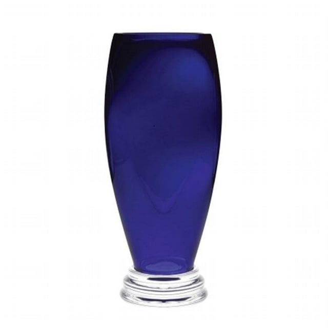 Vase en Verre à Pied 14 Po, Cobalt