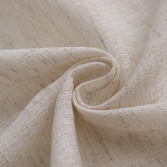 Sunyuer Cotton Linen Textured Curtains with Tassel Semi-Blackout Drapes Farmhouse Window Curtain Panels Rod Pocket Curtain for Living Room Bedroom, 2 Panels