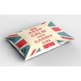 thumbnail image 2 of Ambesonne Keep Calm Pillow Sham 2 Pack, Carry on British Flag, 30"x20", Peach Dark Coral Blue, 2 of 3