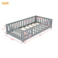 thumbnail image 3 of Montessori Floor Bed, Twin Size Bed Floor Bed with Safety Guardrails and Door, Solid Wood Bed Frame for Girls Boys Teens, 3 of 7