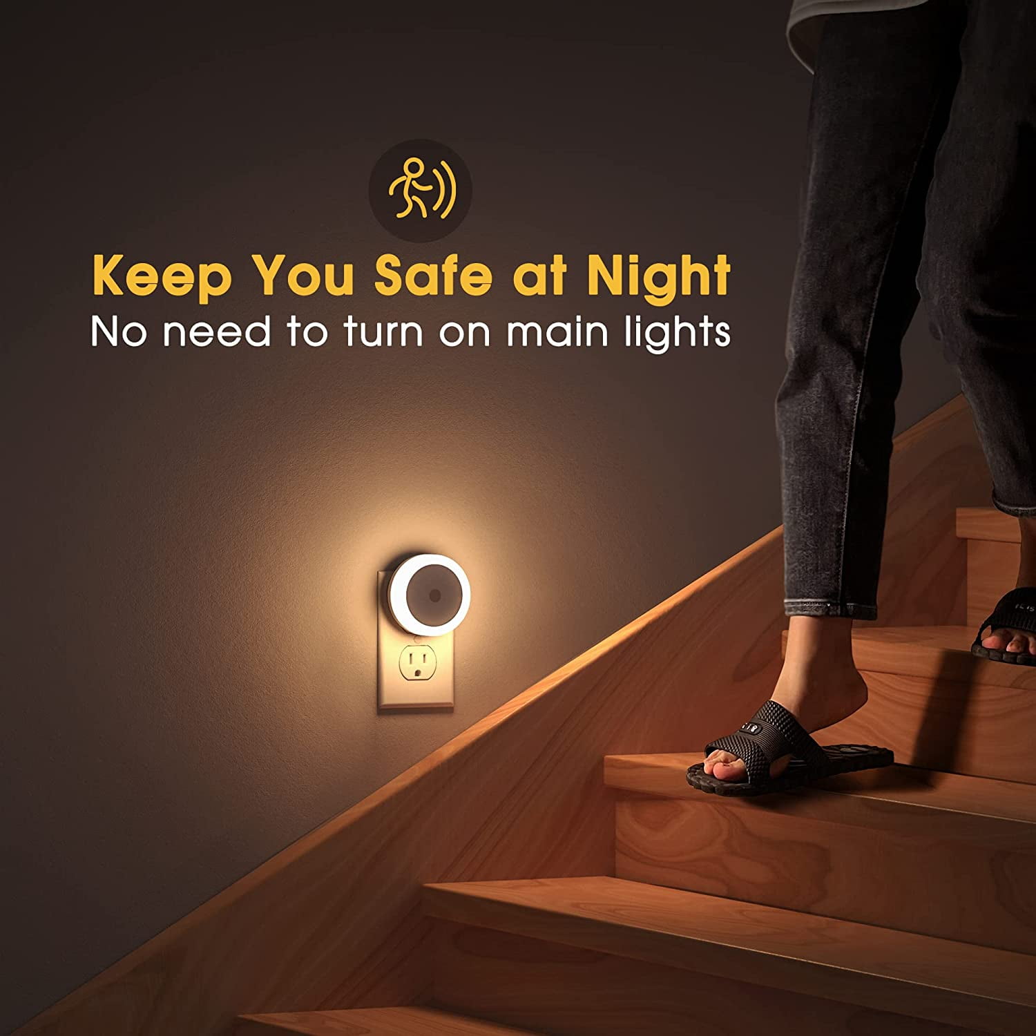 SHAANXIXIAN LED Baby Night Lights Plug into Wall [4Pack], Nightlight with Light Sensors for Kids Room, Bathroom Stair Lights, Hallway Light, Warm White