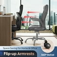 thumbnail image 4 of GALAXHERO Ergonomic High Back Office Chair, Adjustable Flip-up Armrests Desk Chair with Lumbar Support and Thick Headrest, Executive Swivel Task Chair for Home Office, Black, 4 of 6