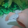 thumbnail image 3 of Beauty Silver Plated Mirco Pave CZ Women Fashion Brand Butterfly Finger Ring, 3 of 9