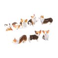 thumbnail image 3 of Conjunto de 8 figuras de resina de Corgi, estatuas de perros, esculturas de Corgi, decoraciones de animales para escritorio, sala de estar y, 3 of 8
