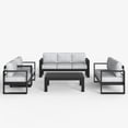 thumbnail image 6 of LayinSun 5 Piece Hight Back Aluminum Outdoor Furniture Set with Coffee Table, Modern Patio Conversation Sets, 6 of 7