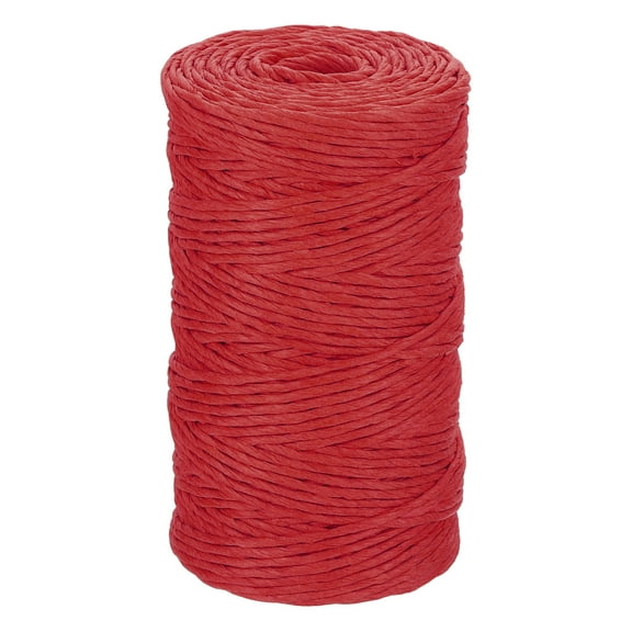 Uxcell Red Raffia Ribbon,98 Yard Natural Raffia Paper String 2mm Wide Twisted Raffia Yarn Twine for Gift Wrapping Crocheting Knitting DIY Crafts
