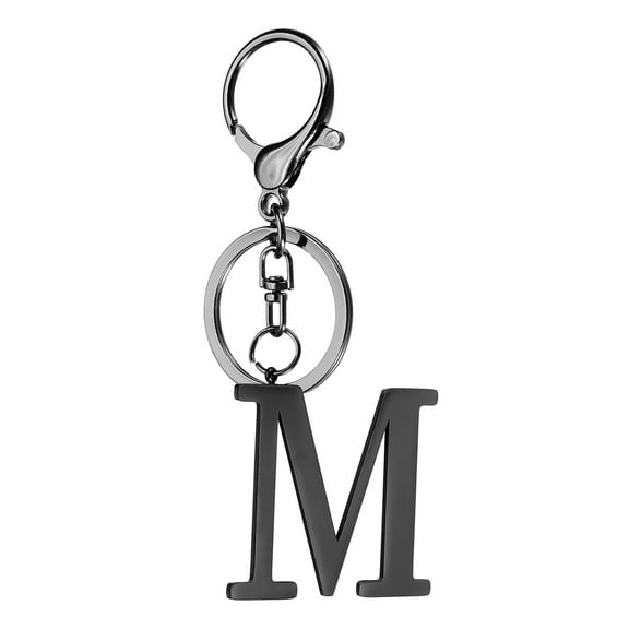 Uxcell Initial Letter Keychain, 1PCS Key Chain Stainless Steel, Black ( Letter M)