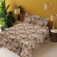thumbnail image 2 of Ambesonne Floral Fitted & Flat Sheet with Sham 3 Pcs Set, Grungy Back Flowers Leaves, Twin, Salmon Green Pale Rust, 2 of 5
