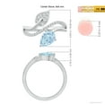 thumbnail image 5 of ANGARA Natural Aquamarine and Diamond Bypass Ring with Leaf Motif in 14K White Gold for Women (Size-8x6mm) | March Birthstone, Birthday, Anniversary, Jewelry Gift for Women | Natural Aquamarine Ring, 5 of 10