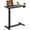Black, variant on Medical Overbed Adjustable Bedside Table with Hidden Casters, Pneumatic Mobile Rolling Laptop Standing Desk with Tray for Home and Hospital Use, White