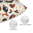 thumbnail image 3 of Goofa Roosters and Chickens Print Plush Throw Pillow Case, Soft Velvet with Hidden Zipper, Decorative Cushion Cover for Sofa, Bed, Car, and Home Décor-20"x30", 3 of 6