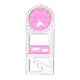 thumbnail image 5 of Herramienta de diseño gráfico, regla geométrica multifuncional, reglas de borrador para enseñanza de matemáticas. rosa y claro, 5 of 9