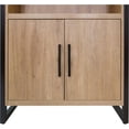thumbnail image 3 of Modern Wood  Laminate Bookcase With Doors Fully Assembled Light Brown, 3 of 9