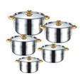 thumbnail image 2 of Juego de ollas para sopa de 5 piezas, olla para Fideos fácil de limpiar con tapa, juego de utensilios de cocina, olla de inducción para restaurante y Manijas de oro, 2 of 8