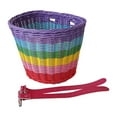 thumbnail image 4 of Almencla Panier de Vélo pour Enfants Accessoires de Cyclisme Voyage Magasinage Panier Imitation Rotin Sangles Roses, 4 of 8