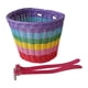 thumbnail image 4 of Cesta de bicicleta para niños Imitación delantera de canasta de ratán Cesta de canasta de arco iris canasta de bicicleta de almacenamiento para viajes Correas de color rosa, 4 of 8
