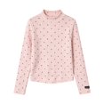 thumbnail image 3 of Girl Mock Neck Long Sleeve T Shirt Soft Basic Pullover Top Print Sweatshirt, 3 of 5