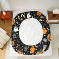 thumbnail image 5 of jejeloiu Spooky Pumpkin Full Size Sheets,Halloween Ghost Bed Sheets,Spider Webs Sheet Sets For Girl Boy,Breathable Room Decoration,4-Piece, 5 of 7