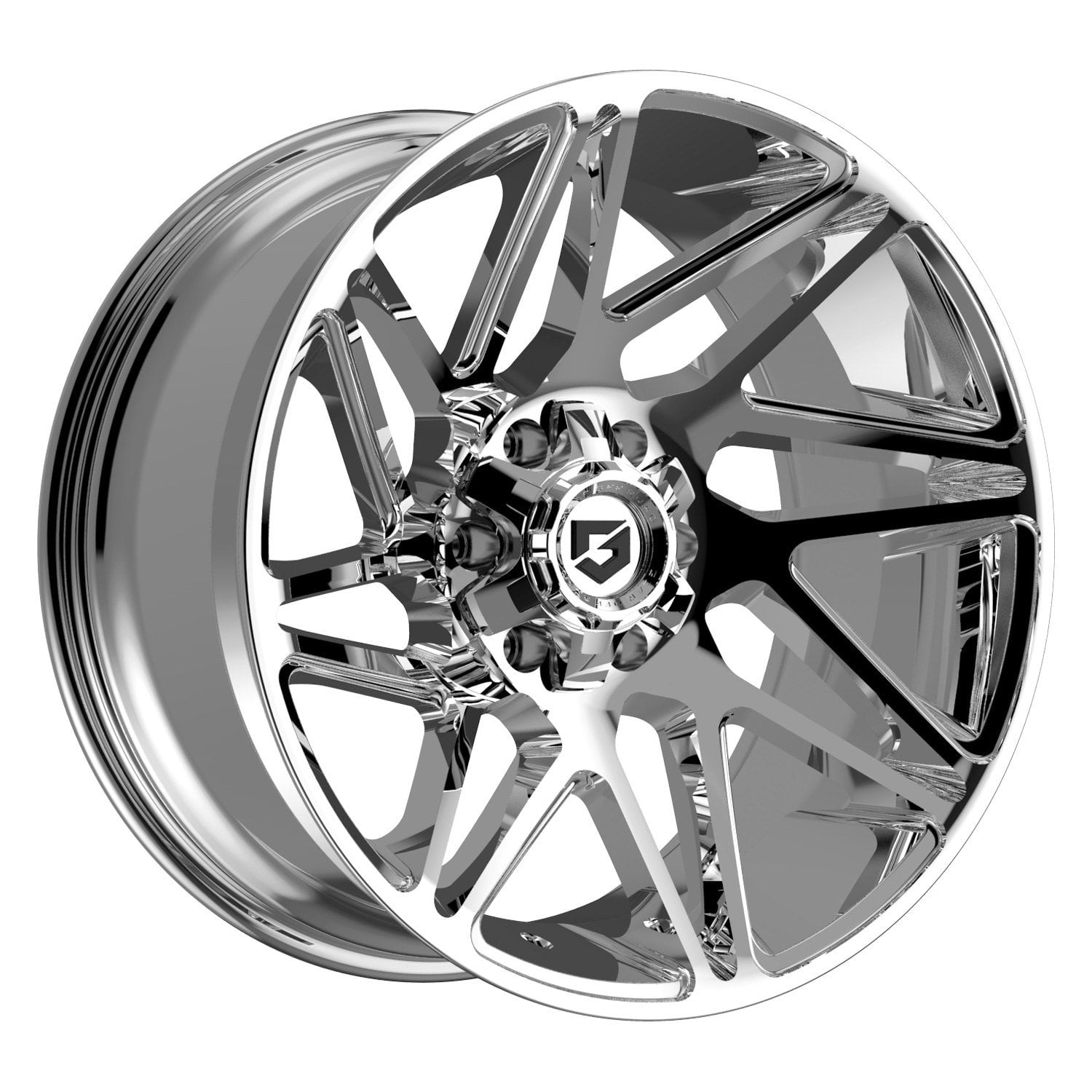 Gear Off Road 761C RATIO Chrome Plated 20X10 8X6.50 A356 Aluminum