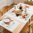 thumbnail image 5 of Foxes Animals Placemats Set of 4, Red Flowers Leaf Cartoon Plant Floral Non-Slip Place Mats Washable Table Mats for Kitchen Dining Table Decorations Indoor/Outdoor, 5 of 9