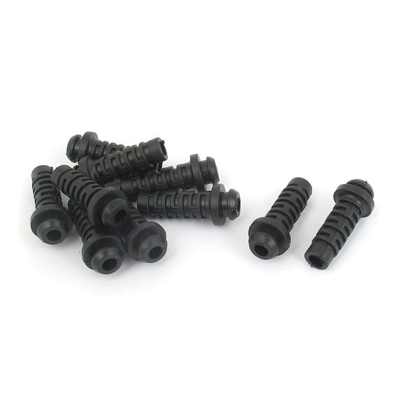 Unique Bargains 10pcs 26mmx6mmx4mm Rubber Strain Relief Cord Boot Protector Cable Sleeve Hose