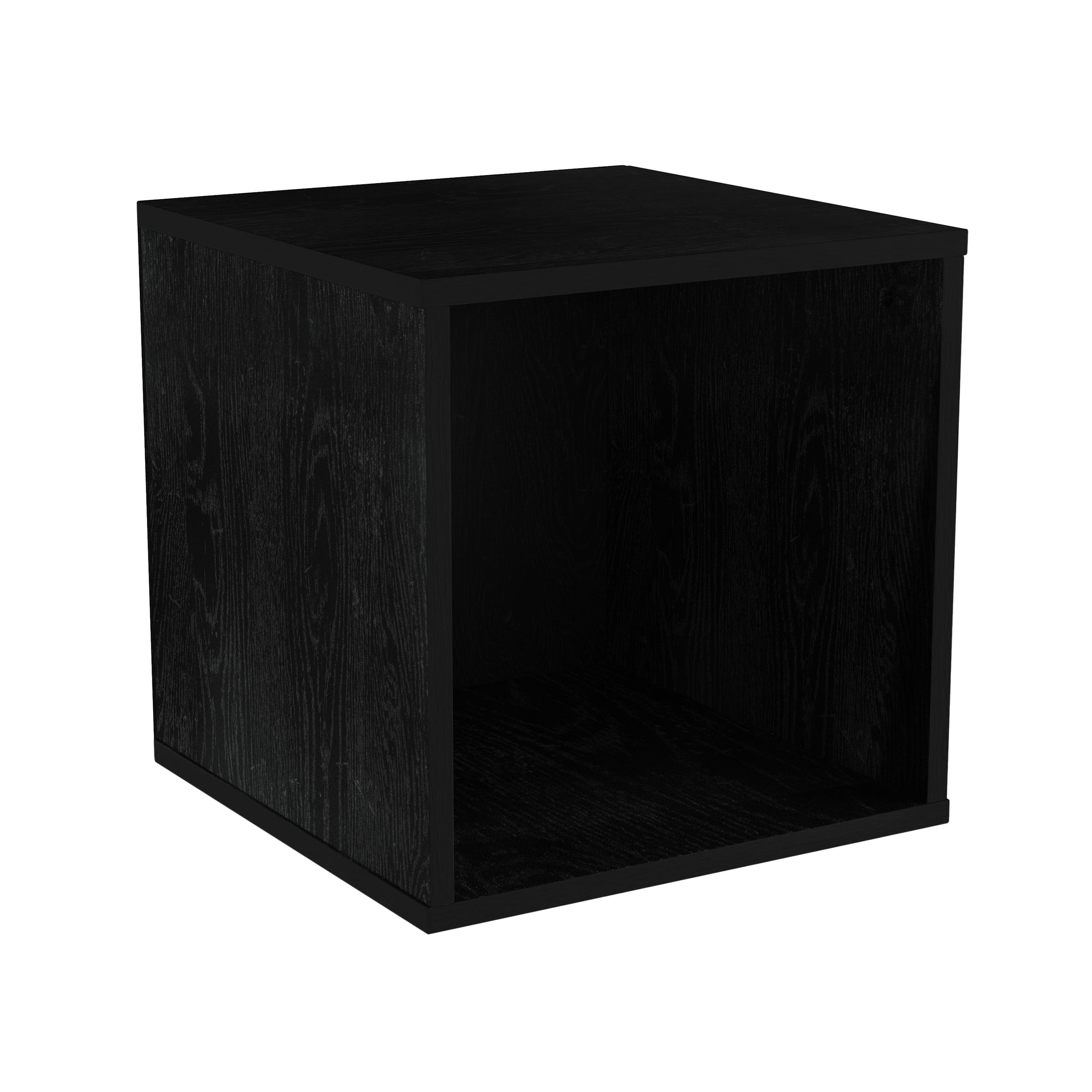 Lavish Home Contemporary Stackable Modular Cube End Table (Black)