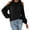 Black, variant on SNKSDGM Long Sleeve Crop Top Xs Black Long Sleeve Shirt Women Cropped Design Solid Color Loose Tops Casual Fashion Long Sleeve Shirt Women Blouse M