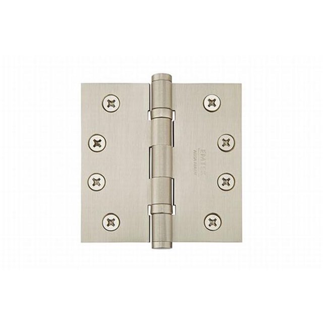 4 x 4 Po Charnières de Roulement à Billes Robustes en Acier Carré&44; Nickel Satiné - Lot de 2