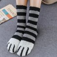 thumbnail image 3 of Diufon Women's Fuzzy Warm Socks Fall Winter Striped Thickened Warm Socks Color Block Stretch Mid-calf Socks, 3 of 4