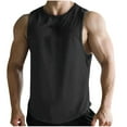 thumbnail image 2 of Men'S Tank Tops Summer Solid Color Mesh Crew Neck Sleeveless Quick Drying Sports Training Vest Tshirts Streetwear, 2 of 7