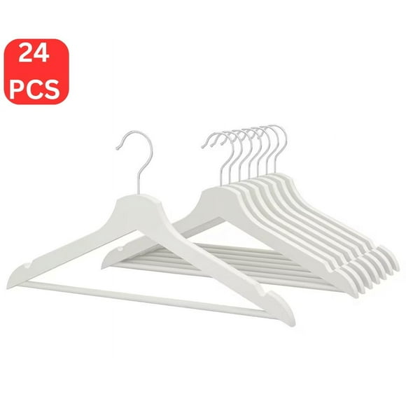 Wooden Hangers (24 Pcs) | Hangers 43cm * 14mm | white Hangers