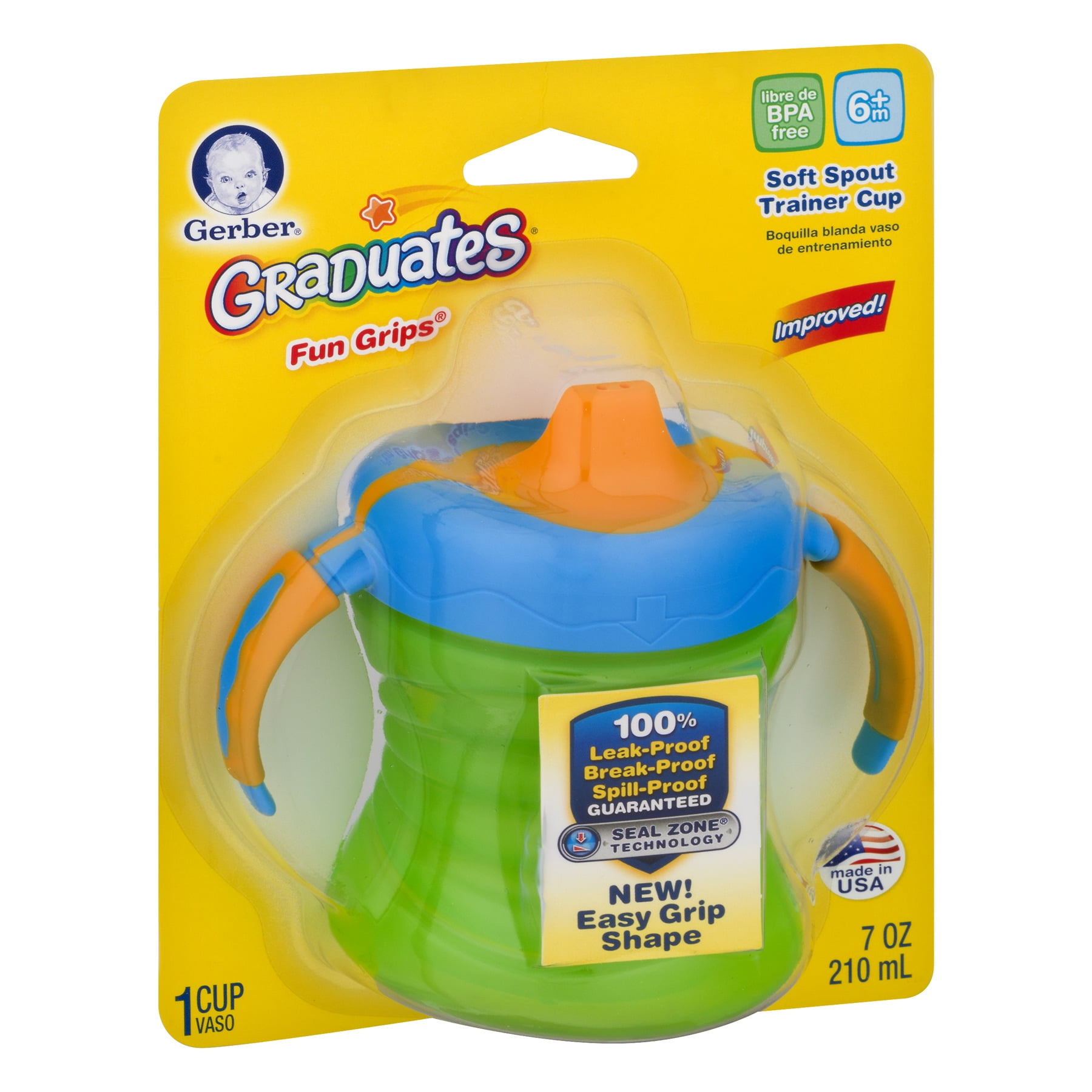 gerber graduates fun grips hard spout sippy cup