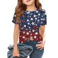 thumbnail image 3 of CCRFTGI Usa Flag Shirts for Child Boys Girls Size 10-12 Patriotic Casual 4th Of July American Flag Stars Tshirt July 4th Celebration Summer Shirts Festival Tee Tops Navy 5-6 Years, 3 of 7