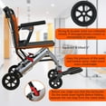 thumbnail image 5 of Garvee Wheelchairs for Adults, Transport Chairs Lightweight Foldable with Locking Handbrake & Swinging Footrests, 16" Seat, Gray Orange, 5 of 7