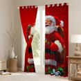 thumbnail image 3 of Manfei Cute Santa Claus Black Out Curtains for Boys Girls, Happy New Year Curtains Pack of 2 (42x63 Each), Red Christmas Bedroom Curtains, Luxurious Room Decor, 3 of 6