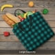 thumbnail image 5 of Easygdp Teal On Black Plaid Bolsa Tote para Mujer, Bolso de Hombro para Trabajo, Playa, Viajes, Compras y Supermercado, 5 of 7