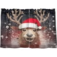 thumbnail image 2 of FREEAMG Christmas Gnomes Half Window Tier Curtains 24 Inch Blackout Thermal Insulating Kitchen Linen Tier Curtains for Kitchen,Bathroom,Cafe, 2 of 7