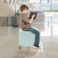 thumbnail image 3 of Aiqidi 18" Kids Ride-On Suitcase Portable Rolling Children's Travel Carry Trolley Luggage Case with Universal Wheels and Password Lock for Aged 3-6 Years (Mint Green), 3 of 14